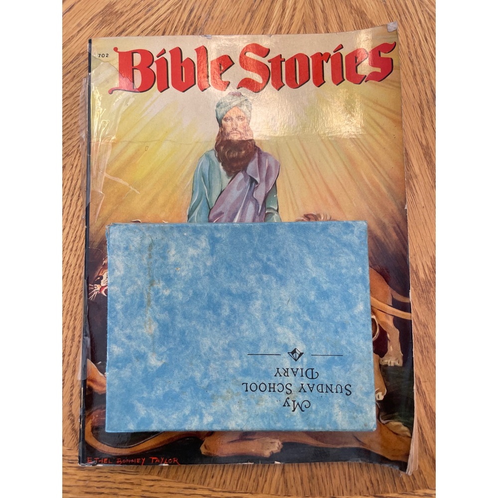 Vintage 1939 Bible Stories Coloring Book Whitman Publishing Sunday School Diary